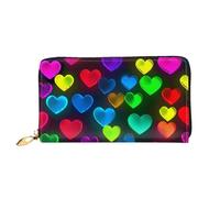 PPTHSNVB Damen-Geldbörse, Motiv: rote Blume auf Schwarz, großes Fassungsvermögen, Kreditkartenhalter, Reißverschluss, Handy-Clutch, Damen-Reisegeldbörse, Regenbogen-Herzen, Einheitsgröße, Klassisch