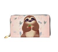 PPTHSNVB Eiffelturm Love Paris Damen Geldbörse Große Kapazität Kreditkartenhalter Reißverschluss Telefon Clutch Damen Reise Geldbörse, Niedliche Faultier, Einheitsgröße, Klassisch