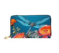PPTHSNVB Eiffelturm Love Paris Damen Geldbörse Große Kapazität Kreditkartenhalter Reißverschluss Telefon Clutch Damen Reise Geldbörse, Libelle und Blume, Einheitsgröße, Klassisch