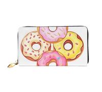 PPTHSNVB Eiffelturm Winter Rainy Damen Geldbörse Große Kapazität Kreditkartenhalter Reißverschluss Telefon Clutch Damen Reise Geldbörse, Süße Donuts, Einheitsgröße, Klassisch