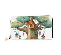 PPTHSNVB Eiffelturm Winter Rainy Damen Geldbörse Große Kapazität Kreditkartenhalter Reißverschluss Telefon Clutch Damen Reise Geldbörse, Niedlicher Feenbaum, Einheitsgröße, Klassisch