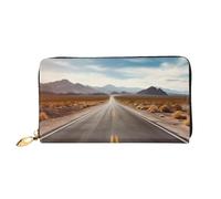 PPTHSNVB Eiffelturm Winter Rainy Damen Geldbörse Große Kapazität Kreditkartenhalter Reißverschluss Telefon Clutch Damen Reise Geldbörse, Desert Landscape Highway, Einheitsgröße, Klassisch