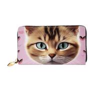 PPTHSNVB Elephant Family Damen Geldbörse Große Kapazität Kreditkartenhalter Reißverschluss Telefon Clutch Damen Reise Geldbörse, Carttoon Cat, Einheitsgröße, Klassisch