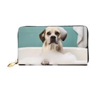 PPTHSNVB Eule Baum Loch Damen Geldbörse Große Kapazität Kreditkartenhalter Reißverschluss Telefon Clutch Damen Reise Geldbörse, Bad und Hund, Einheitsgröße, Klassisch