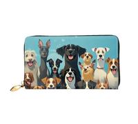 PPTHSNVB Farm Traktor Harvest Damen Geldbörse Große Kapazität Kreditkartenetui Reißverschluss Telefon Clutch Damen Reisegeldbörse, Eine große Gruppe von Hunden, Einheitsgröße, Klassisch