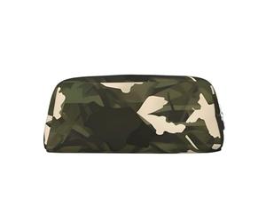 PPTHSNVB Federmäppchen, Armee-Camouflage-Federmäppchen mit Reißverschluss, großes Fassungsvermögen, Leder, tragbare Make-up-Tasche für Damen und Herren, silber, Einheitsgröße, Druck