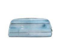 PPTHSNVB Federmäppchen aus blauem Holz, mit Reißverschluss, großes Fassungsvermögen, Leder-Federtasche, tragbare Make-up-Tasche für Damen und Herren, gold, Einheitsgröße, Druck