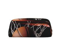 PPTHSNVB Federmäppchen, Basketball, Federmäppchen mit Reißverschluss, großes Fassungsvermögen, Leder, tragbare Make-up-Tasche für Damen und Herren, gold, Einheitsgröße, Druck
