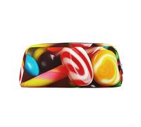 PPTHSNVB Federmäppchen, buntes Federmäppchen mit Reißverschluss, großes Fassungsvermögen, Leder, tragbare Make-up-Tasche für Damen und Herren, silber, Einheitsgröße, Druck