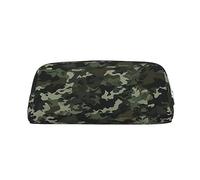PPTHSNVB Federmäppchen, Camouflage, Federmäppchen mit Reißverschluss, großes Fassungsvermögen, Leder, tragbare Make-up-Tasche für Damen und Herren, silber, Einheitsgröße, Druck