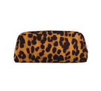 PPTHSNVB Federmäppchen, cooles Geparden-Leoparden-Federmäppchen mit Reißverschluss, großes Fassungsvermögen, Leder-Bleistifttasche, tragbare Make-up-Tasche für Damen und Herren, silber, Einheitsgröße