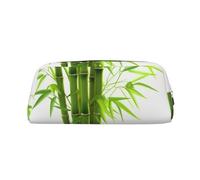 PPTHSNVB Federmäppchen, grüner Baum, Federmäppchen mit Reißverschluss, großes Fassungsvermögen, Leder, tragbare Make-up-Tasche für Damen und Herren, silber, Einheitsgröße, Druck