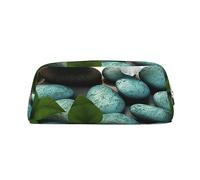 PPTHSNVB Federmäppchen, Kopfsteinpflaster, Zen-Blumen, Federmäppchen mit Reißverschluss, großes Fassungsvermögen, Leder-Bleistifttasche, tragbare Make-up-Tasche für Damen und Herren, gold