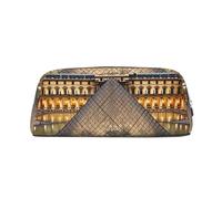 PPTHSNVB Federmäppchen Louvre Museum in Paris, Federmäppchen mit Reißverschluss, großes Fassungsvermögen, Leder-Bleistifttasche, tragbare Make-up-Tasche für Damen und Herren, silber, Einheitsgröße