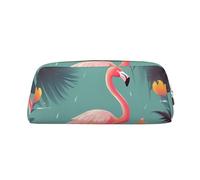 PPTHSNVB Federmäppchen, lustiges Flamingo-Federmäppchen mit Reißverschluss, großes Fassungsvermögen, Leder, tragbare Make-up-Tasche für Damen und Herren, gold, Einheitsgröße, Druck