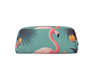 PPTHSNVB Federmäppchen, lustiges Flamingo-Federmäppchen mit Reißverschluss, großes Fassungsvermögen, Leder, tragbare Make-up-Tasche für Damen und Herren, gold, Einheitsgröße, Druck