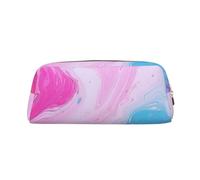 PPTHSNVB Federmäppchen, Marmor, Pastellblau, Lila, Federmäppchen mit Reißverschluss, großes Fassungsvermögen, Leder, tragbare Make-up-Tasche für Damen und Herren, gold, Einheitsgröße, Druck