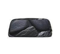 PPTHSNVB Federmäppchen mit Reißverschluss, großes Fassungsvermögen, Leder, tragbar, Make-up-Tasche für Damen und Herren, Schwarz, gold, Einheitsgröße, Druck