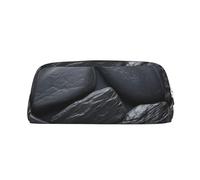 PPTHSNVB Federmäppchen mit Reißverschluss, großes Fassungsvermögen, Leder, tragbar, Make-up-Tasche für Damen und Herren, Schwarz, silber, Einheitsgröße, Druck