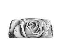 PPTHSNVB Federmäppchen mit Reißverschluss, großes Fassungsvermögen, Leder, tragbar, Make-up-Tasche für Damen und Herren, Schwarz / Weiß, gold, Einheitsgröße, Druck