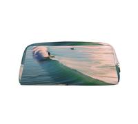 PPTHSNVB Federmäppchen mit Reißverschluss, großes Fassungsvermögen, Leder, tragbare Make-up-Tasche für Damen und Herren, gold, Einheitsgröße, Druck