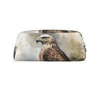 PPTHSNVB Federmäppchen mit Reißverschluss, großes Fassungsvermögen, Leder, tragbare Make-up-Tasche für Damen und Herren, Motiv: Habke im Baum, gold, Einheitsgröße, Druck