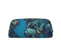 PPTHSNVB Federmäppchen mit Reißverschluss, großes Fassungsvermögen, Leder, tragbare Make-up-Tasche für Damen und Herren, gold, Einheitsgröße, Druck