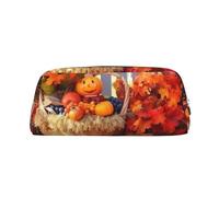 PPTHSNVB Federmäppchen mit Reißverschluss, großes Fassungsvermögen, Leder, tragbare Make-up-Tasche für Damen und Herren, silber, Einheitsgröße, Druck