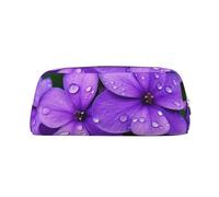 PPTHSNVB Federmäppchen mit Reißverschluss, großes Fassungsvermögen, Leder, tragbare Make-up-Tasche für Damen und Herren, Violett, silber, Einheitsgröße, Druck