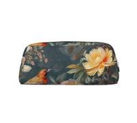 PPTHSNVB Federmäppchen mit Reißverschluss, großes Fassungsvermögen, Leder, tragbare Make-up-Tasche für Damen und Herren, gold, Einheitsgröße, Druck