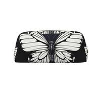 PPTHSNVB Federmäppchen mit Reißverschluss, großes Fassungsvermögen, schwarzes und weißes Schmetterlings-Federmäppchen, tragbare Make-up-Tasche für Damen und Herren, gold, Einheitsgröße, Druck