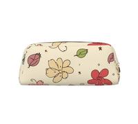 PPTHSNVB Federmäppchen mit schönem Blumenmuster, Federmäppchen mit Reißverschluss, großes Fassungsvermögen, Leder-Federtasche, tragbare Make-up-Tasche für Damen und Herren, silber, Einheitsgröße