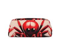 PPTHSNVB Federmäppchen, niedlich, kleine rote Spinne, Federmäppchen mit Reißverschluss, großes Fassungsvermögen, Leder, tragbare Make-up-Tasche für Damen und Herren, gold, Einheitsgröße, Druck