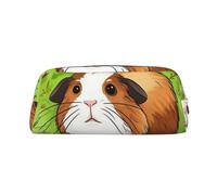 PPTHSNVB Federmäppchen, niedliches lächelndes Federmäppchen, mit Reißverschluss, großes Fassungsvermögen, Leder, tragbare Make-up-Tasche für Damen und Herren, gold, Einheitsgröße, Druck