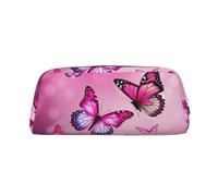 PPTHSNVB Federmäppchen, Schmetterlinge, Federmäppchen mit Reißverschluss, großes Fassungsvermögen, Leder, tragbare Make-up-Tasche für Damen und Herren, silber, Einheitsgröße, Druck