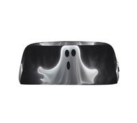 PPTHSNVB Federmäppchen, Schwarz und Halloween-Geist, Federmäppchen mit Reißverschluss, großes Fassungsvermögen, Leder-Bleistifttasche, tragbare Make-up-Tasche für Damen und Herren, gold, Einheitsgröße