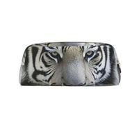 PPTHSNVB Federmäppchen, Schwarz und Weiß, Tiger-Federmäppchen mit Reißverschluss, großes Fassungsvermögen, Leder-Bleistifttasche, tragbare Make-up-Tasche für Damen und Herren, gold, Einheitsgröße