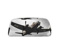 PPTHSNVB Federmäppchen Weltkrieg, Federmäppchen mit Reißverschluss, großes Fassungsvermögen, Leder, tragbare Make-up-Tasche für Damen und Herren, gold, Einheitsgröße, Druck