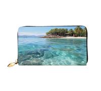 PPTHSNVB Fire and Ice Dragons Damen Geldbörse Große Kapazität Kreditkartenhalter Reißverschluss Telefon Clutch Damen Reisegeldbörse, Fidschi-Insel und klares Meer, Einheitsgröße, Klassisch