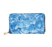 PPTHSNVB Fire and Ice Dragons Damen Geldbörse Große Kapazität Kreditkartenhalter Reißverschluss Telefon Clutch Damen Reisegeldbörse, Blauer Eiswürfelhintergrund, Einheitsgröße, Klassisch