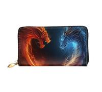 PPTHSNVB Fire and Ice Dragons Damen Geldbörse Große Kapazität Kreditkartenhalter Reißverschluss Telefon Clutch Damen Reisegeldbörse, Feuer- und Eisdrachen, Einheitsgröße, Klassisch