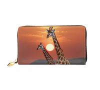 PPTHSNVB Giraffe bei Sonnenuntergang Damen Geldbörse Große Kapazität Kreditkartenhalter Reißverschluss Telefon Clutch Damen Reise Geldbörse, Giraffe bei Sonnenuntergang, Einheitsgröße, Klassisch