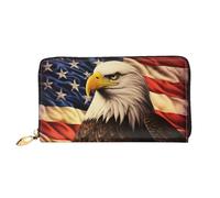 PPTHSNVB Giraffe bei Sonnenuntergang Damen Geldbörse Große Kapazität Kreditkartenhalter Reißverschluss Telefon Clutch Damen Reise Geldbörse, Flagge und Adler, Einheitsgröße, Klassisch