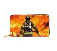 PPTHSNVB Golden Retriever Damen Geldbörse Große Kapazität Kreditkartenhalter Reißverschluss Telefon Clutch Damen Reise Geldbörse, Feuerwehrmann Feuerwehrmann Flamme, Einheitsgröße, Klassisch