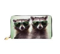 PPTHSNVB Green Frog Damen Geldbörse Große Kapazität Kreditkartenhalter Reißverschluss Telefon Clutch Damen Reise Geldbörse, Lustige Raccoon Green Sonnenbrille, Einheitsgröße, Klassisch