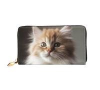 PPTHSNVB Green Frog Damen Geldbörse Große Kapazität Kreditkartenhalter Reißverschluss Telefon Clutch Damen Reise Geldbörse, Cute Kitty, Einheitsgröße, Klassisch