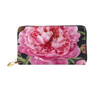 PPTHSNVB Grüne tropische Dschungelpflanze Damen Geldbörse Große Kapazität Kreditkartenhalter Reißverschluss Telefon Clutch Damen Reise Geldbörse, Gartenpfingstrose, Einheitsgröße, Klassisch