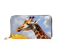 PPTHSNVB Grüne tropische Dschungelpflanze Damen Geldbörse Große Kapazität Kreditkartenhalter Reißverschluss Telefon Clutch Damen Reise Geldbörse, Giraffe und Sonnenblume, Einheitsgröße, Klassisch