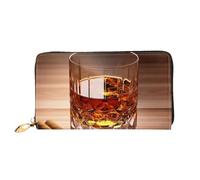 PPTHSNVB Grüne und weiße Klaviertasten Damen Geldbörse große Kapazität Kreditkartenhalter Reißverschluss Telefon Clutch Damen Reisegeldbörse, Brauner Likör im Becher, Einheitsgröße, Klassisch