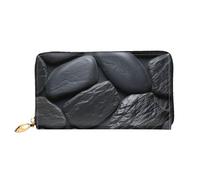 PPTHSNVB Grüne und weiße Klaviertasten Damen Geldbörse große Kapazität Kreditkartenhalter Reißverschluss Telefon Clutch Damen Reisegeldbörse, Schwarzer Stein, Einheitsgröße, Klassisch